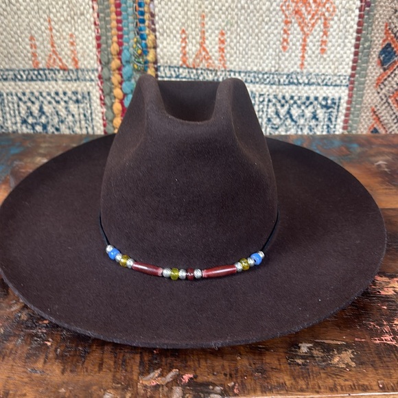 Wyeth brown wool hat with handmade removable hatband. New with tags. main image 5